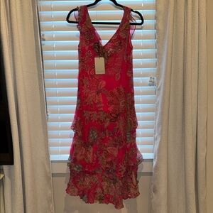 Vibrant Pink Paisley Dress Hale Bob new with tags